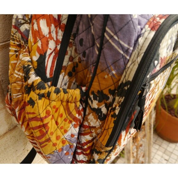 Vera Bradley Quilted Painted Feathers Campus Tech Backpack 16 x 12 x 6 Large main image 12